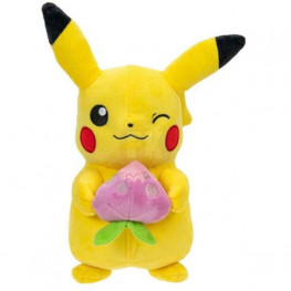 Pokémon Plush figúrka Pikachu with Pecha Berry Accy 20 cm